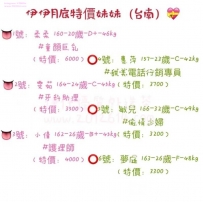 伊伊11月底特價妹妹（台南）