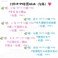 11月特價妹妹【 #台南 】